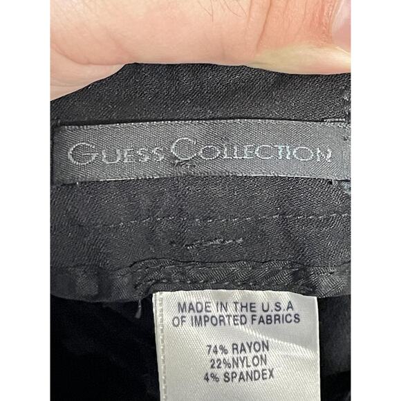 Guess Collection Pants Womens 12 Black Flare Stretch Dress Career Work USA Nylon - Picture 8 of 11